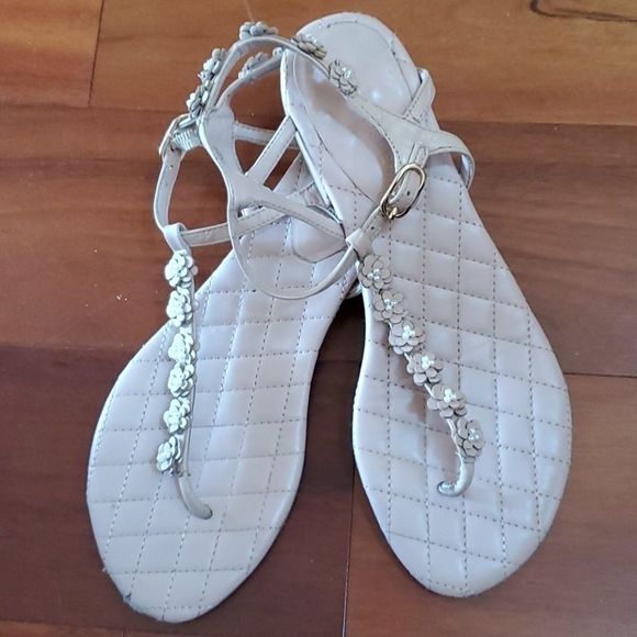 Marc Fischer Nude Pink Floral Pearl detail sandals - Picture 1 of 8